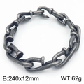 Retro Nagel-Gliederarmband aus dunkel silbernem Edelstahl Größe 240x12mm Gewicht 62g - Armband (24cm) / Mattschwarz