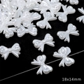 Weiße ABS-Schleifen-Imitationsperlen 18x14mm für DIY-Schmuck auf schwarzem Samthintergrund - Stil 78 Schleife 18x14mm Weiß 50 Stk./Packung