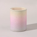Glitter gradient PU leather makeup brush holder in yellow pink and purple hues - Rainbow Gradient Glitter Bucket - Small