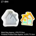 Cartoon house silicone mold for candles and resin, size 8x8.5x3.5cm for DIY crafts - Style 1 Cottage / Clear