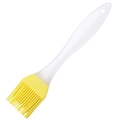 Pennello da cucina in silicone con manico bianco e setole gialle per pasticceria e BBQ - Pennello medio in silicone 17g (Giallo)
