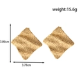 Golden square earrings with hammered texture and dimensions of 3.86cm by 3.78cm - Gold Square Hammered Earrings