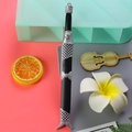Creative fish-shaped black ballpoint pen with detailed silver scales and metallic fish head - Carp Sword - Black / 0.5mm