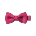 Grosgrain ribbon bow hair clip for girls in rose red color with textured finish - Rose Red (30)