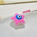 Perline a stella rosa in resina Evil Eye per creazione gioielli DIY e accessori fatti - Rosa