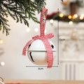 Campanellino di Natale bianco con stelle e nastro a quadretti rossi e bianchi - Campana Bianca