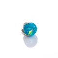 Titanium screw-on blue opal sphere bead for threaded labret and cartilage jewelry - Teal Green (4#-OP546)