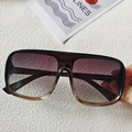 Classic aviator sunglasses with black and yellow frame and gradient resin lenses - Clear Grey Champagne Frame
