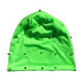 Bonnet en maille vert néon avec rivets à pointes métalliques argentées style punk - Taille unique / Vert Fluorescent
