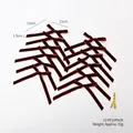 Set of 12 dark brown velvet Christmas bows with golden twist ties for DIY tree decor - 1.5cm Dark Coffee / 12 Pack