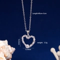 Collana con ciondolo a cuore in zircone argento su catena in acciaio al titanio - Cuore 1013