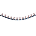 Wimpelkette mit Porträts von König Charles III. in Uniform für Krönungsfeiern und Partys - König Charles III. Porträt-Banner (12 Stück/Schnur)
