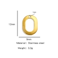 Gold plated stainless steel 12mm alphabet letter pendant charm for DIY jewelry - Letter O