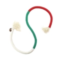 Cuerda de escalada para mascotas en algodón trenzado rojo verde blanco y borlas - Cuerda para Masticar Gato Roja 60cm