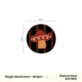 21cm mushroom pattern diatomite absorbent coaster with black and brown stripes - Round Striped Mushroom