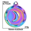 Rainbow stainless steel celestial moon and star charm pendant for DIY jewelry - Moon Star - Rainbow