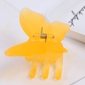 Matte yellow butterfly hair claw clip with gold spring for elegant updos - Matte Yellow