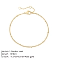 Three-color multilayer beaded stainless steel chain bracelet set in gold, silver and rose gold - Single Layer Gold (YS35091)