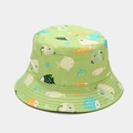 Cappello da pescatore verde chiaro reversibile con motivi di animali marini colorati - M (56-58cm) / 8# Pesce verde