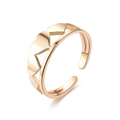 Detailed view of rose gold adjustable ring featuring a unique linked heart pattern - Adjustable Open / Heart Array Style (切割戒-3)