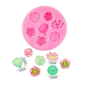 Roze siliconen mal met lotusbloem en blad ontwerpen voor fondant en chocolade DIY - 4# Chinees Patroon 17-796 / Roze