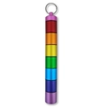 7-laags regenboog aluminium pillendoosje met een draagbare metalen sleutelhanger - Kleurrijk