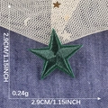 Dark green star embroidery patch with adhesive backing for clothing 2.9cm size - Dark Green
