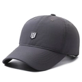 Dark grey men's baseball cap with shield-shaped 'H' embroidery and breathable fabric - Adjustable / Dark Gray