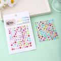 Close-up of colorful heart and flower 3D gem stickers for kids makeup and DIY art - Colorful Heart Sunflower Rhinestone
