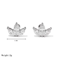 Zilveren lotus kroon kraakbeen oorknopje met zirkoon en schroefsluiting 8,5MM - Stijl G Platina