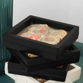 Black and white PE film jewelry display boxes for stacking rings and bracelets - 9cm Box / Black