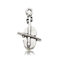 Retro antique silver violin pendant with bow for DIY necklaces and bracelets - 10793-13x23mm Violin