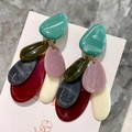 2509062 Colorful Teardrop Earrings (s925 Silver Needles)