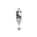 Silver wine glass pendant with textured champagne bubble details for jewelry making - 10565-Antique Silver Champagne Glass