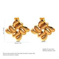 Square gold stainless steel stud earrings with puffed texture, 33mm geometric design - Stainless Steel Puffy Square Studs