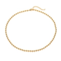 Minimalist gold ball chain necklace with lobster clasp and adjustable extension chain - 4mm / Gold