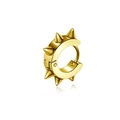 Polished gold stainless steel rivet hoop earring in punk rock style for men and women - 6-Spike Ear Hoop / Gold