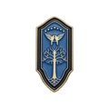 Blaues Emaille-Schildabzeichen mit goldenem Baum von Gondor und Flügelmotiv für Fans - Weißer Baum von Gondor (XZ9935)