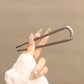Épingle à cheveux en U gris fusil avec gland en perle et finition métallique élégante - Bronze Poli (192) / Métal canon