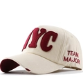 Off-white baseball cap with NYC embroidery and distressed brim for a vintage streetwear style - Adjustable / Beige