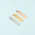 Polished stainless steel rectangular pendants in silver, gold, and rose gold finishes - 8x32mm (MP010) / Steel