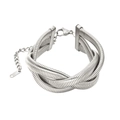 Detail of silver triple-strand braided snake chain necklace with lobster clasp - Silver Bracelet