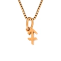 Collana in acciaio inossidabile oro rosa con catena box e ciondolo Sagittario - Sagittario / Oro rosa