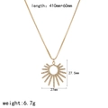 Detail van de hartketting met hanger van 27mm en een totale kettinglengte van 410mm - Gouden Zonnestraal Ster Ketting (TN3588)
