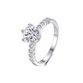 925 silver honeycomb crown ring with 1 carat moissanite and six-prong setting - Adjustable Open / Honeycomb Shank Six-Prong Style (FDJZ-422)