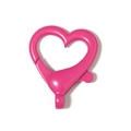 Close-up of heart-shaped lobster clasps in rose red finish for jewelry making - Small / Rose Red