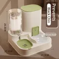Distributeur automatique 2-en-1 d'eau et de nourriture avec bol en céramique vert olive - Style Céramique / Vert