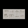 Stampo in silicone bianco per Halloween con fantasmi, cappelli da strega e pipistrelli - Stile 2 Forme Combinate / Grigio