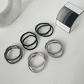 Elastic braided hair ties in black, grey, and blue, 10-piece set with white box - Braided Style (10pcs Set)