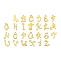 Golden stainless steel A-Z alphabet charms set with jump rings on white background - Letter B / Gold